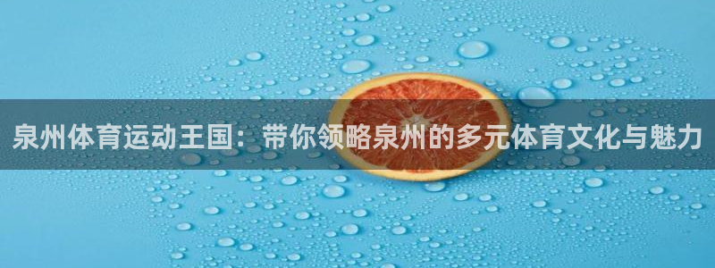尊龙官方正版app开户：泉州体育运动王国：带你领略泉